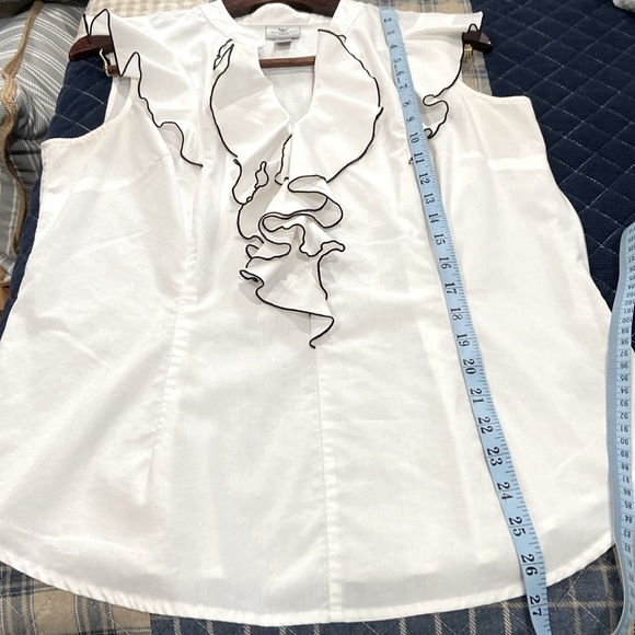 Worthington Women’s Sleeveless Ruffle Front Blouse - Picture 7 of 7